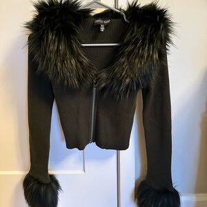 XS Dolls Kill Current Mood Faux Fur Cropped Top